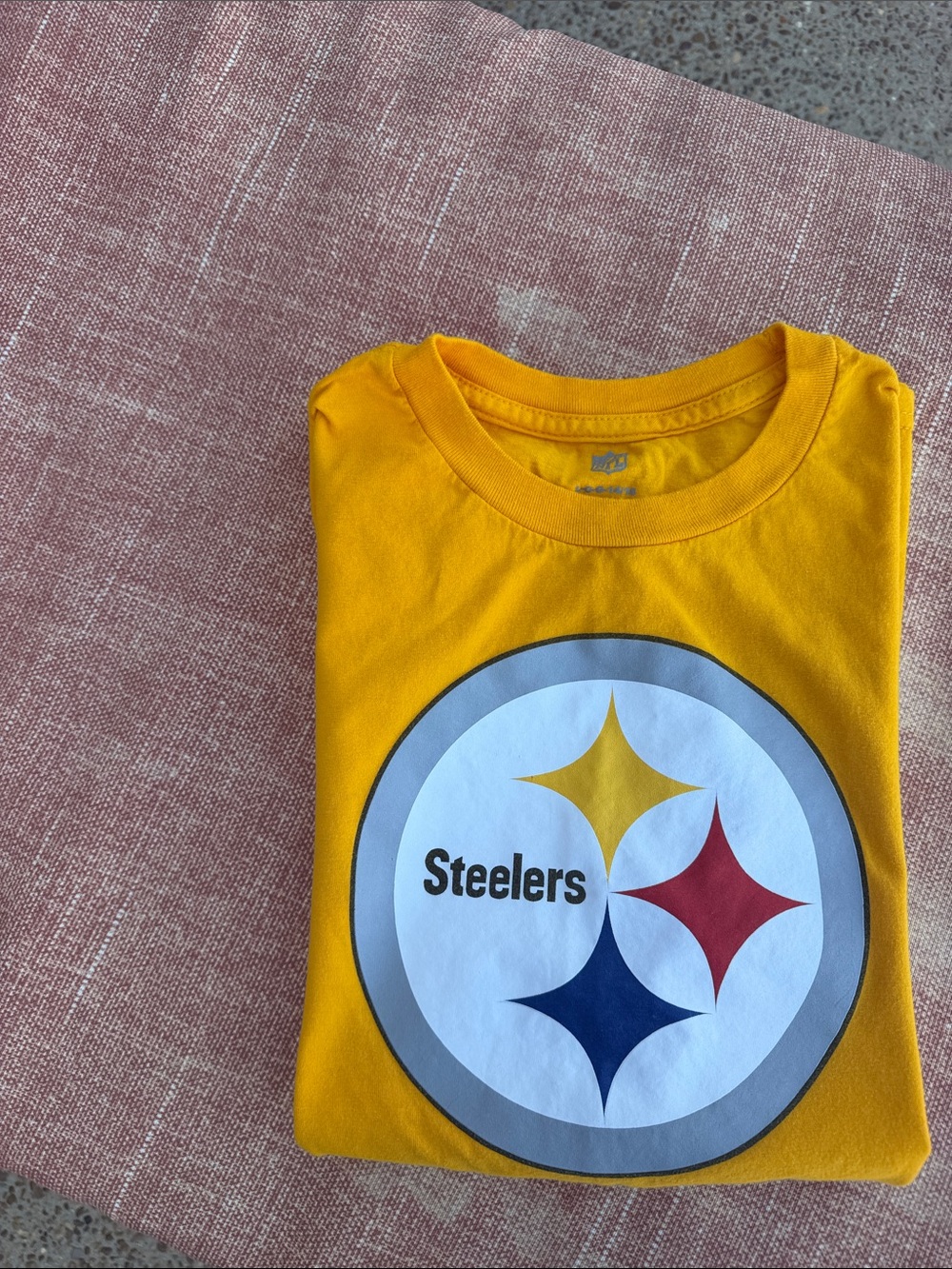 NFL Kids Large 14/16 Yellow Pittsburgh Steelers Logo T‑Shirt